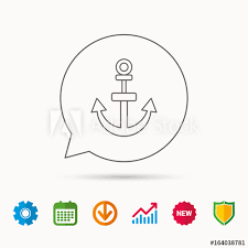 Anchor Icon Nautical Drogue Sign Sea And Sailing Symbol