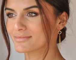 Chain Tassel Earrings Circle Long Chain Dangle 14 K Gold Filled Sterling  Silver Boho Simple Bridesmaid Bridal Gift Norah Stella Jewelry