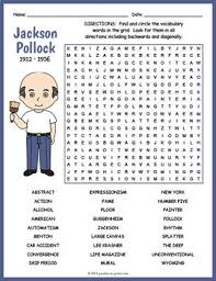 His success and the popularity of his work blazed the. Jackson Pollock Word Search Worksheet By Puzzles To Print Tpt Jackson Pollock Learn Art Bullet Journal 50 Page Ideas