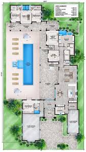 The ability to have a pool in an outdoor area that wraps around it. U Shaped House Plans With Swimming Pool Best Of Apartments U Shaped House Plans Pool In Middle And Outdoor Ki Florida House Plans Dream House Plans House Plans