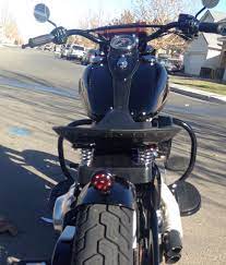 Softail Slim With Custom Rear Fender Wide Solo Saddle Seat And Springer Kit Harley Softail Slim Softail Slim Harley Bikes