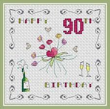 Birthday card happy birthday cross stitch patterns free. 90th Birthday Card Pdf Cross Stitch Chart Cross Stitch Etsy In 2020 Cross Stitch Cards Cross Stitch Cross Stitch Patterns