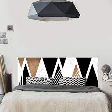 deco scandinave tete de lit graphique et chic noir blanc beige bois marbre beige blanc bois chic de de in 2020 black headboard pink home decor headboard