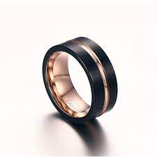 Matte Black Rose Gold Tungsten Ring That Ring Shop Forhimrings Rings For Men Gold Tungsten Ring Tungsten Mens Rings