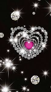 Heart Diamonds On Black Wallpaper Bling Wallpaper Heart Wallpaper Diamond Wallpaper