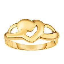 14k Yellow Gold Heart Design Ring Size 7 Heart Shaped Rings Ring Designs Heart Design