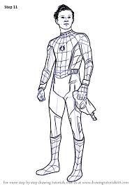 Step By Step How To Draw Tom Holland As Spider Man Drawingtutorials101 Com In 2020 Spiderman Coloring Spiderman Drawing Spiderman Homecoming Drawing