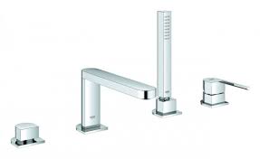 Ce mitigeur de bain est fini avec la couche de chrome grohe starlight brillante mais durable. Mitigeur Bord De Baignoire Grohe Plus Monocommande 4 Trous 245mm Chrome