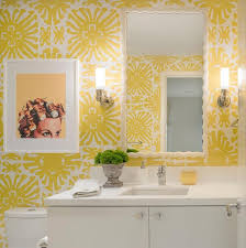 Check out our china seas wallpaper selection for the very best in unique or custom, handmade pieces from our wallpaper shops. White Powder Room With China Seas Sigourney Wallpaper Yellow Powder Room 735x740 Wallpaper Teahub Io