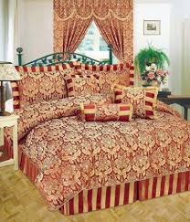 Amazon Burgundy Super King Size Quilted 7 Pieces Bedspread Modern Jacquard Luxury Comforter Complete Bedding Set Includes Com King Bedding Sets Bed Spreads Bed
