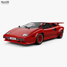 3d Model Of Lamborghini Countach Turbo 1985 In 2020 Lamborghini Countach Lamborghini 3d Model