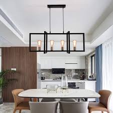 Check spelling or type a new query. Garwarm Gawarm Modern Kitchen Island Light 4 Light Rectangular Chandelier Industrial Hanging Pendant Light Fixture Matte Black With Ant
