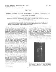 Modified plasmid isolation method for Clostridium perfringens and  Clostridium absonum