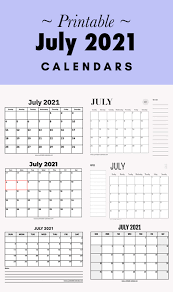 2021 calendar with holidays and celebrations of united states. July 2021 Calendars Printable Calendar 2021