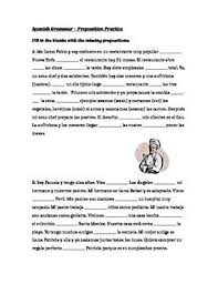 Spanish Grammar Preposition Practice Prepositions Grammar Exercises Language Resources