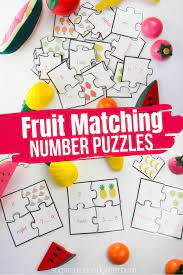The free printable set of pirate number puzzles includes 4 full puzzles. Fruit Themed Number Puzzles Printable Sugar Spice And Glitter