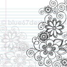 Hand Drawn Sketchy Notebook Doodle Flower Page Border Vector Illustration By Blue67design Flower Doodles Notebook Doodles Flower Drawing
