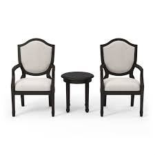 26w x 22d x 19.4h. Furniture Of America Kendric Wood 3 Piece Table And Chair Set In Black Idf Ac6026bk 3pk