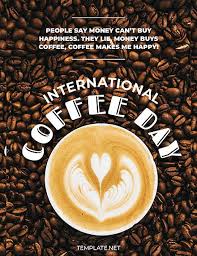 International Coffee Day Greeting Card International Coffee Greeting Card Template Greeting Cards