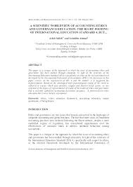 .and finance (aamjaf) is a peer reviewed journal published twice a year (march and september) by the asian academy of management (aam) in the specialized areas of accounting and finance with special emphasis on scholarly works with policy implications for countries in the asia pacific. Pdf A Scientific Worldview Of Accounting Ethics And Governance Education The Right Footing Of International Education Standard 4 But Arfah Salleh Academia Edu