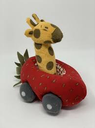 Ikea Fabler Giraffe In Red Strawberry Car Soft Baby Toy Plush Rattle 6 Long Ikea Giraffe Plush Baby Soft Toys Soft Stuffed Animals