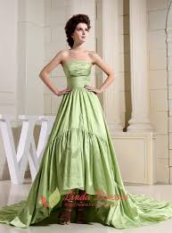 Light Olive Green High Low Prom Dresses Prom Dresses With Trains Short In Front Linda Dress