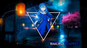 Tensei shitara suraimu datta ken) is a japanese fantasy light novel series written by fuse, and illustrated by mitz vah. Wallpaper Rimuru Tensei Shitara Slime Datta Ken Yellow Eyes Blue Hair Picture In Picture Triangle 1920x1080 Francazo 1984741 Hd Wallpapers Wallhere