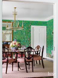 Shop dining room chairs and other antique and modern chairs and seating from the world's best furniture dealers. Old School Elegance Gets An Edgy Spin In A Chicago Home Refreshed In Time For A Spring Wedding The Dining Room Has Green Floral Wallpaper With A Traditional Dining Table And Pink Upholstered