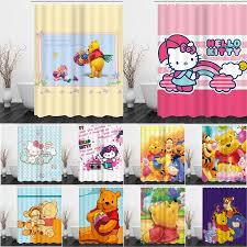 1 wall art vinyl decal size: 3d Printing Cartoon Hello Kitty Winnie The Pooh Bath Screens Bathroom Shower Curtain Gift Home Decor Multi Size Shower Curtain Shopee Malaysia