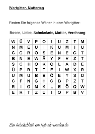 Hallo und herzlich willkommen hier bei uns. Wortgitter Muttertag Muttertag Aktivitaten Fur Senioren Wort