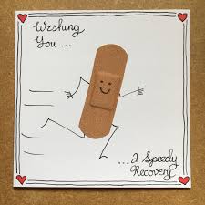Handcrafted Get Well Card Bandage Character Running By With Get Well Cards Inspirational Cards Cards