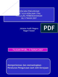 Pegawai aset pegawai pemeriksa aset lembaga pemeriksa jawatankuasa penyiasat menubuhkan jawatankuasa pengurusan aset alih kerajaan (jkpak) kemukakan laporan tahunan ke perbendaharaan (sebelum 15 mac tahun semasa). Tatacara Pengurusan Aset Alih Kerajaan