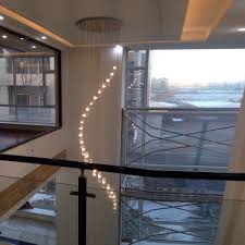 Modern Crystal Chandelier Stair Long Spiral Crystal Chandelier Lighting Fixture For Staircase Rai Staircase Chandelier Chandelier Lighting Stairwell Chandelier