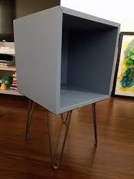 Turn The Eket Cube Into A Hairpin Leg Nightstand Ikea Hackers Ikea Eket Eket Ikea