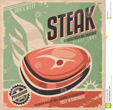 Steak Retro Poster Design Vintage Restaurant Menu Template Grilled Meat Ad Creative Concept Barbecue Fast Food Promotional 47486814 Jpg 1325 1300