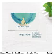Elegant Watercolor Gold Meditation Yoga Instructor Business Card Zazzle Com In 2020 Yoga Teacher Business Cards Yoga Instructor Business Card Cards