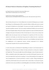 A4) in printable pdf format. Pdf Eu Donor Policies In Situations Of Fragility Promoting Resilience Jan Pospisil Academia Edu