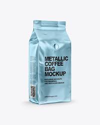 Download Metallic Coffee Bag With Valve Mockup Half Side View In Bag Sack Mockups On Yellow Images Object Mockups