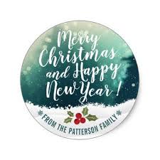 Merry Christmas Happy New Year Holiday Greetings Classic Round Sticker Zazzle Com Holiday Greetings Merry Christmas And Happy New Year New Year Holidays