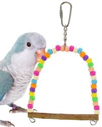 Wood Swing Bird Toy Parrot Cage Toys Finch Parakeet Cockatiel Lovebird Budgie