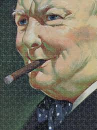 Winston Churchill with a cigar Jigsaw Puzzle by Angus McBride