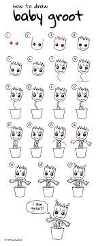 How to draw a chicken step by step from word | easy and creative chicken drawing ideas for kids. Draw Pattern How To Draw Baby Groot Baby Plant Easy Drawing Step By Step Directions From Codesign Magazine Daily Updated Magazine Celebrating Creative Talent From Around The World