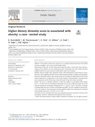 Pdf Higher Dietary Diversity Score Is Associated With Obesity A Case Control Study