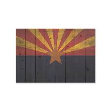 Sturdy metal framing ensures that this piece will be enjoyed for years to come. Arizona State Flag On Wood Indoor And Outdoor Wall Decor