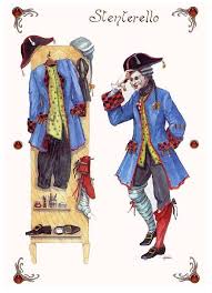 Indossa una giacca blu con il risvolto delle maniche a scacchi rossi e neri. Una Medaglia Per Carnevale Con Stenterello E Il Marenghino