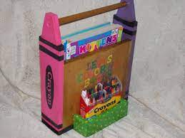 Download Painted Wooden Coloring Book Crayons Holder Pallet Crafts Crayon Holder Crafts
