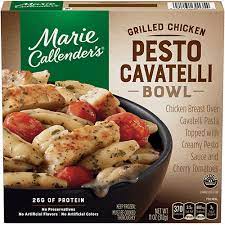 One of my favorite tv dinner brands is marie callendar's. Frozen Pesto Chicken Cavatelli Meal Marie Callender S