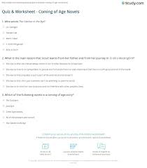Perhaps it was the unique r. Quiz Worksheet Coming Of Age Novels Study Com