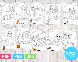 Each printable highlights a word that starts. Puppy Coloring Page Etsy