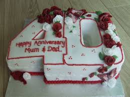 Birthday Cake Ideas For Mom And Dad 40th Wedding Anniversary Cake Pictures 40th Wedding Anniversary Cake Anniversary Cake Pictures Ruby Wedding Anniversary